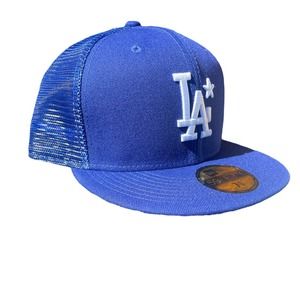New Era 59Fifty Los Angeles Dodgers Fitted Mesh Back Cap Hat Size 7 5/8